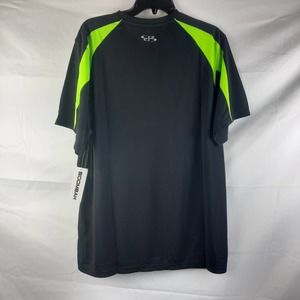 NWT Boombah Moisture wicking short sleeve Black Lime Green pull over top Large